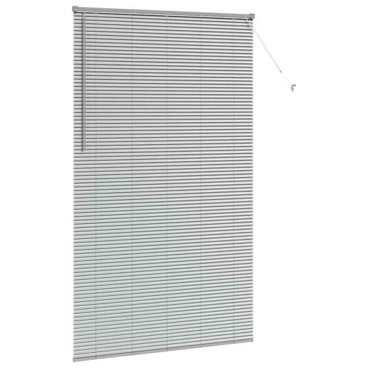 Vindu Persienne med gardiner Manual sølv Aluminium