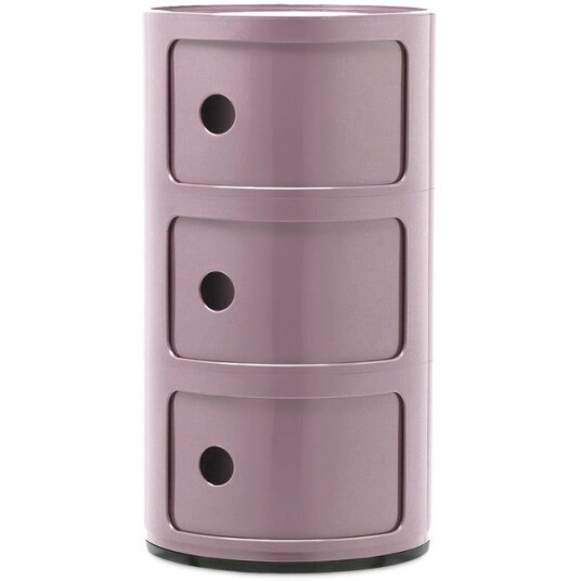 Kartell Componibili Classic Oppbevaring Med 3 Rom Mauve