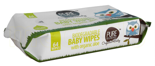 Pure Beginnings Baby Våtservietter Aloe Vera Ø Bionedbrytbare  1 Pakker
