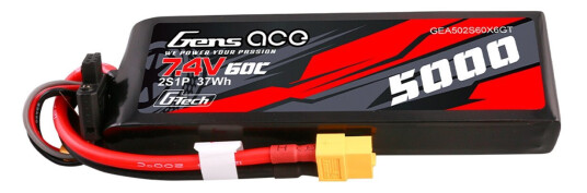 Gens Ace 5000mAh 60C LiPo Batteri for Radiostyrte Kjøretøy med XT60 Plugg