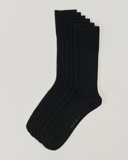 CDLP 6-Pack Cotton Rib Socks Black CDLP 6-Pack Cotton Rib Socks Black