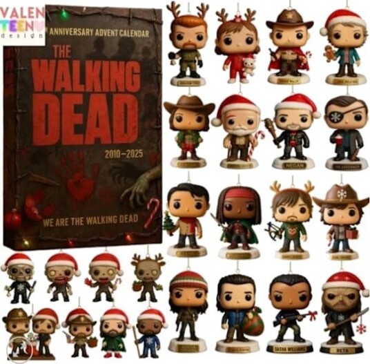 Julekalender The Walking Dead 15 årsjubileum Adventshelg Blind Box Juletrepynt Anheng Julegave for barn The Walking Dead 15th Annive...