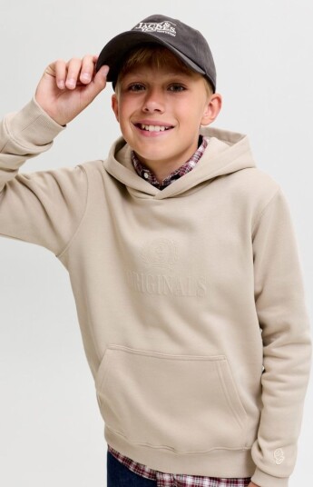 Jack & Jones Jorfrederiksberg Monogram Sweat Hood Jn Grey 164