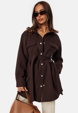BUBBLEROOM Sonya Shirt Jacket   Dark brown L