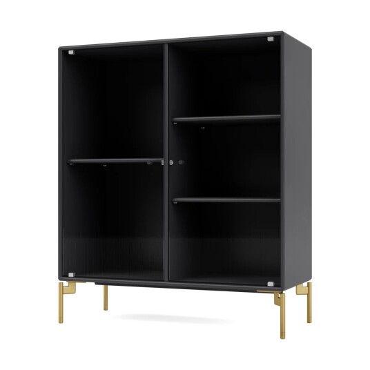 Montana Ripple II vitrineskap 69,6 x 82,2 x 30 cm Anthracite-ben brass