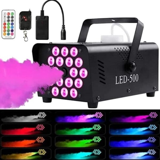 Halloween Røykmaskin 500 W med 13 LED-farger