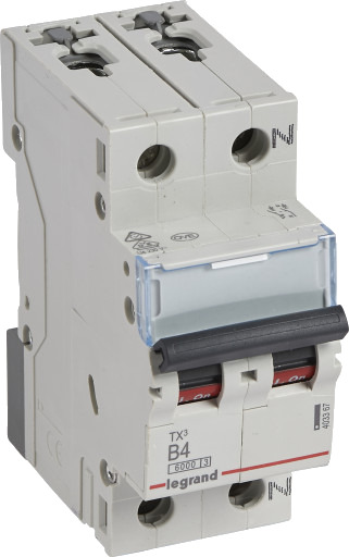 Legrand 5 stk TX³ MCB automatsikring B1 1P+null 2M 6/6kA