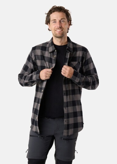 Denim Factory Denver Flannel Shirt II Charcoal/Black Check 3XL Langarmede skjorter