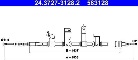 Ate Tautrekk parkeringsbrems ATE 24.3727 3128.2
