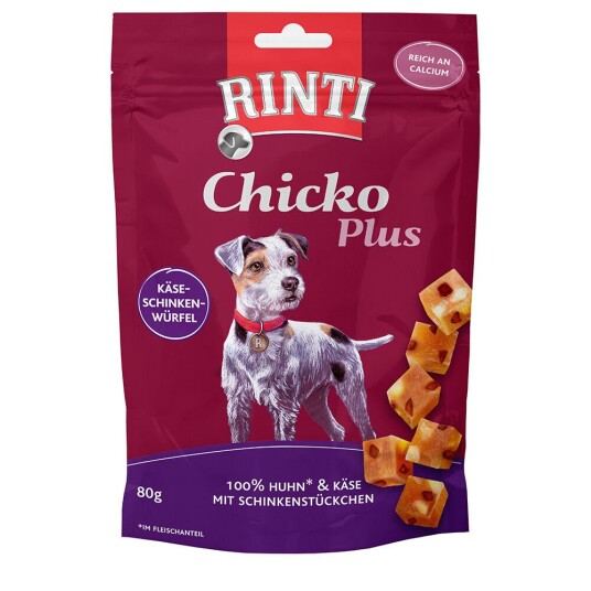 Rinti Chicko Plus Ost & Skinke Terninger 12 X 80 G