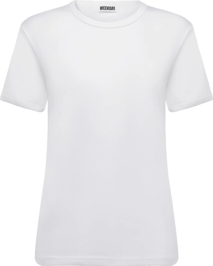 Weekday Classic Rib T Shirt White M