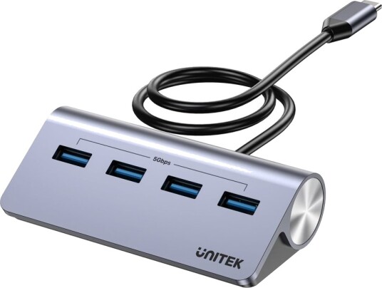 Usb Hub Unitek Ergonomisk Usb-C | 4X Usb-A | 5Gbps Hub