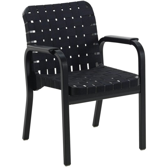 Artek Armchair 45 LenestoSvart Lakkert Bjørk / Blått Vevet Bånd Artek Armchair 45 LenestoSvart Lakkert Bjørk / Blått Vevet Bånd