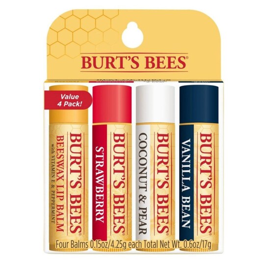 Burt`s Bees Lip Balm 4 Pack Assorted 4pcs