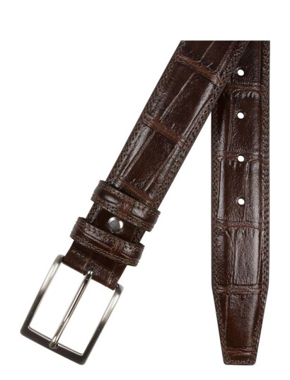 Portia 1924 Croco Leather Belt - Brown - 95 cm Portia 1924 Croco Leather Belt - Brown - 95 cm