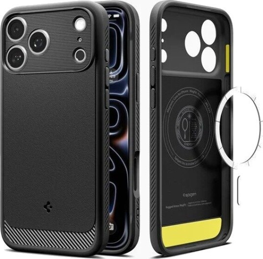 Spigen Rugged Armor MagSafe Mobildeksel til iPhone 18 Pro Max/17 Pro Max - Matt Svart Spigen Rugged Armor MagSafe Mobildeksel til iPhone 18 Pro Max/17 Pro Max - Matt Svart
