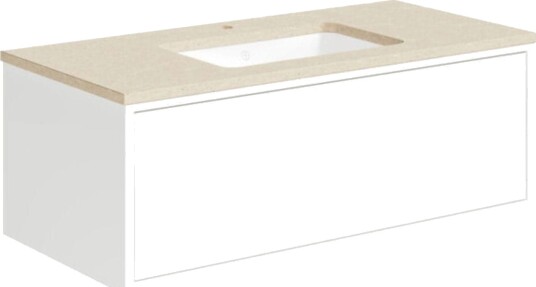 Gustavsberg Ducentic Servantskap med Benkeplate Hvit / 100cm Beige Royal 1 Hull for Kran Gustavsberg Ducentic Servantskap med Benkeplate Hvit / 100cm Beige Royal 1 Hull for Kran