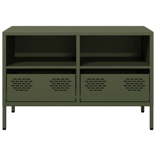 TV-benk olivengrønn 68x39x43,5 cm kaldvalset stål 8721102930775
