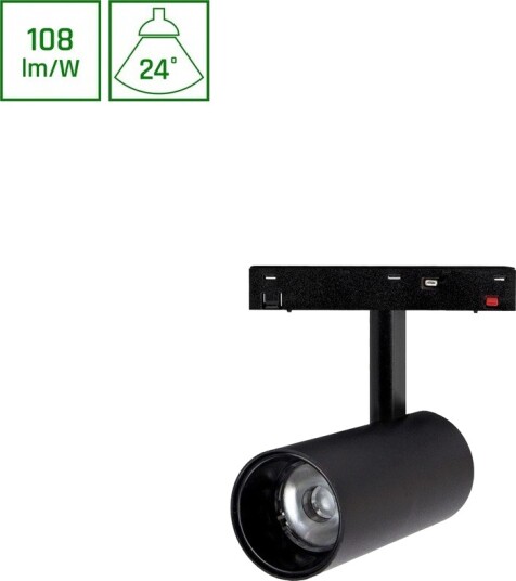 12W SYSTEM SHIFT BASIC SPOT M til 48V skinne   4000K nøytral hvit IP20 magnetisk skinnespot   Dimbar : Ikke dimbar Kulør : Nøytral