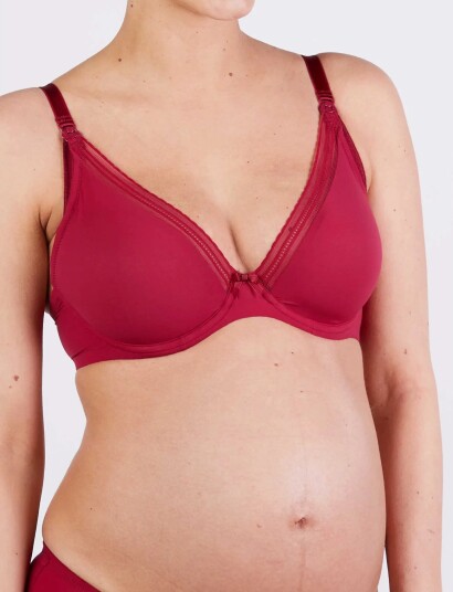 Cache Coeur Maternity And Nursing Bra Milk Red 85 B