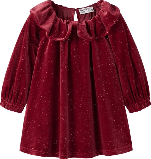 Name It Nmfricy Vel Ls Dress   RED DAHLIA   104