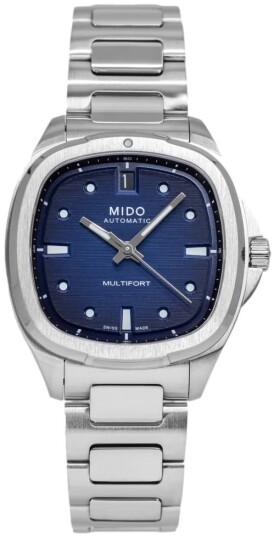 Mido Dameklokke M049.307.11.041.00 Multifort Blå/Stål
