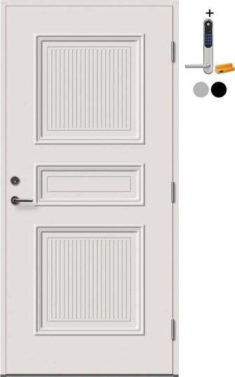 Ytterdør Tundøren Tun 414 Tett Hvit med Yale Doorman Classic Home
