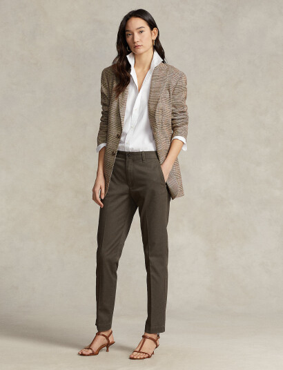 Polo Ralph Lauren Cropped Slim Fit Twill Chino Pant - Brown - 34 Polo Ralph Lauren Cropped Slim Fit Twill Chino Pant - Brown - 34