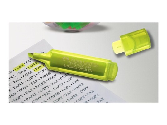 Faber-Castell Textliner 1546 Superfluorescent Markeringspenn Fluorescerende Blå Fluorescerende Gul Fluorescerende Rosa Fluorescerende Fiolett Vannbasert Blekk 1-2-5 Mm En Pakke 4