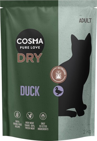 Cosma Tørrfôr Extruded Single Meat And 2 X Sparepakke 2 X 400 G 2 kg 2 X 2 kg 2 X 2 kg