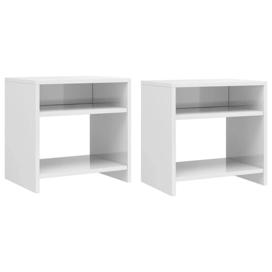 vidaXL Nattbord 2 stk høyglans hvit 40x30x40 cm sponplate vidaXL Nattbord 2 stk høyglans hvit 40x30x40 cm sponplate