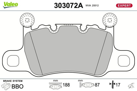 VALEO 303072A Bremseklosser