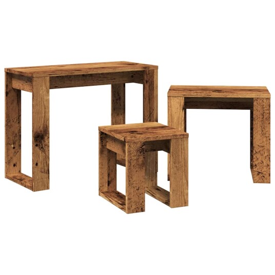 Stablebord 3 stk gammelt tre konstruert tre 8721158440310