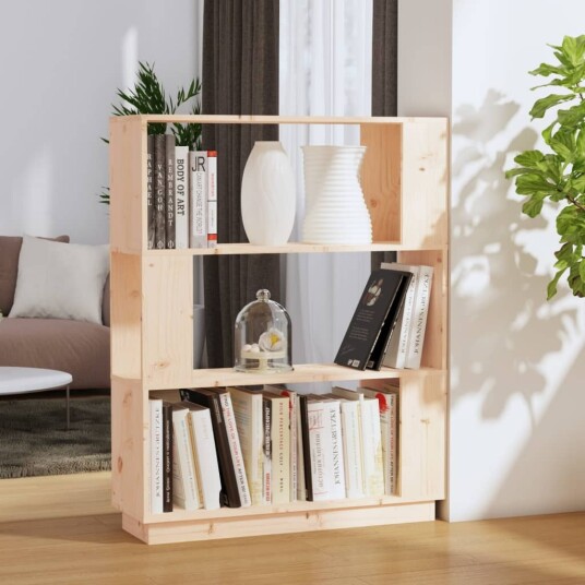 vidaXL Bokhylle/romdeler 80x25x101 cm heltre furu vidaXL Bokhylle/romdeler 80x25x101 cm heltre furu