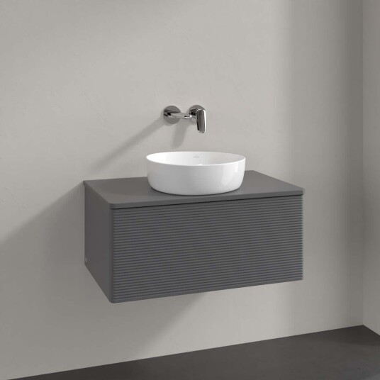 Villeroy & Boch Antao Servantskap med 1 skuff 80x50x36 cm u/lys Antrasitt Matt Villeroy & Boch Antao Servantskap med 1 skuff 80x50x36 cm u/lys Antrasitt Matt
