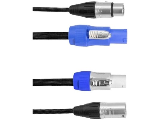 Eurolite Power Hybrid Dmx Forbindelsesledning [1X Xlr Bøsning 5 Polet   1X Xlr Bøsning 5 Polet ] 1.5 M