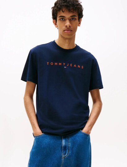 Tommy Jeans Tjm Reg Linear Logo Tee Ext - Navy - M Tommy Jeans Tjm Reg Linear Logo Tee Ext - Navy - M