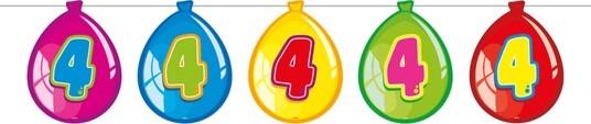Folat Girlander Ballonger 4-årsselskap 65504