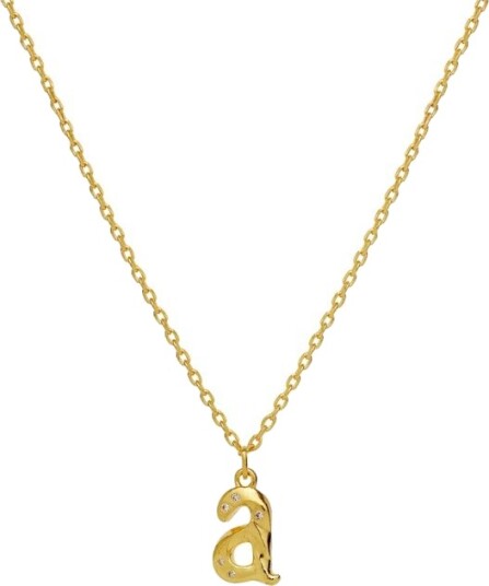 Alphabet Necklace A Forgylt Sølv Sterling 925 40 42.5 45 cm