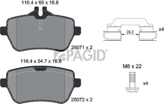 PAGID T2184N Bremseklosser