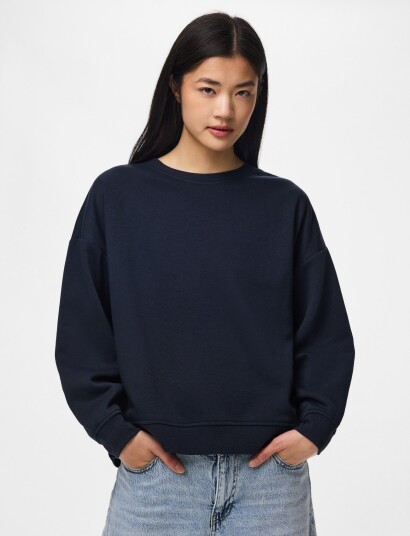 Pieces Pcchilli Ls Loose Fit Sweat Top Noos Bc Navy L