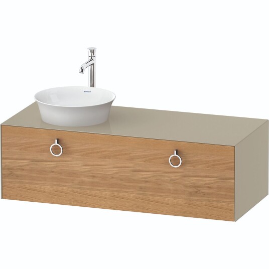 Duravit White Tulip Servantskap 1 skuff 130x55x40,8 cm Eik/Taupe Høyglans