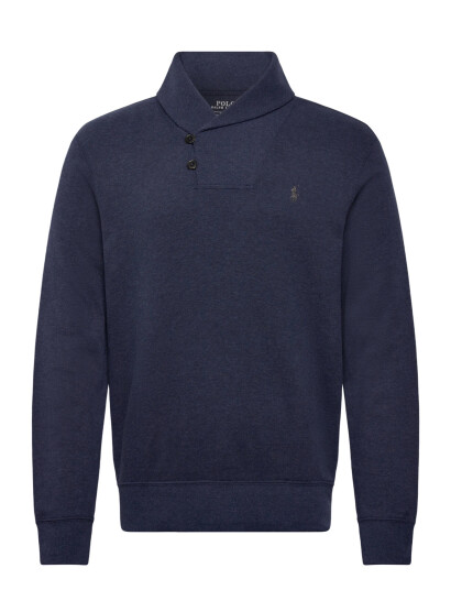 Polo Ralph Lauren Luxury Jersey Shawl-Collar Pullover - Navy - XXL