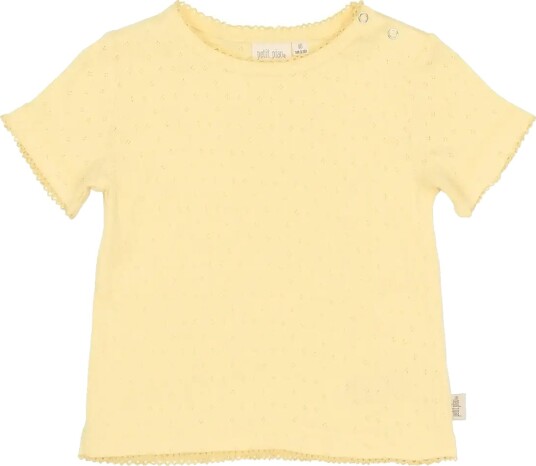 Petit Piao Ppsuze S_S Pointelle Tee   Yellow   110