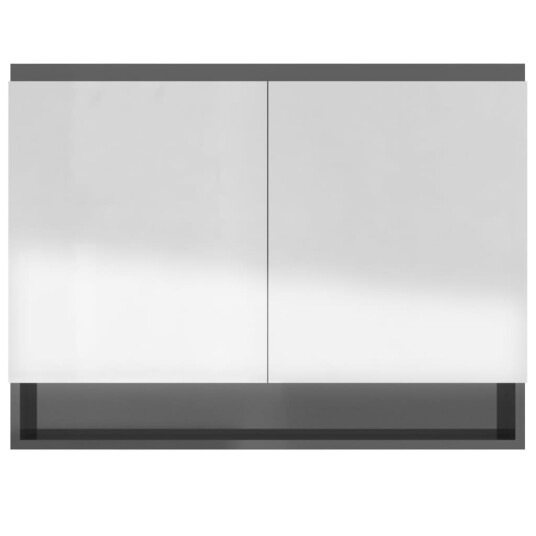 vidaXL Speilskap til bad 80x15x60 cm MDF skinnende grå