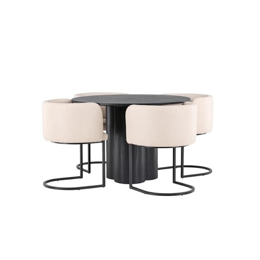 Venture Home Spisegruppe Venture Home Olivia Ø 110 cm med 4 Simrishamn Stoler GR23108