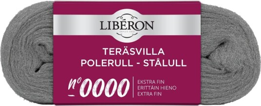 Liberon Stålull Polerull 100g Nr. 0000 for Rengjøring av Tre, Metall og Glass