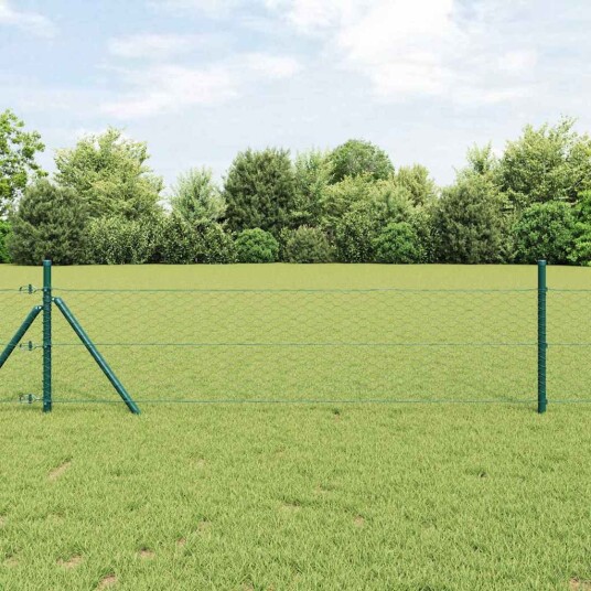 Gjerde med innlegg. grønn 0.8 x 100 m PVC belagt stål