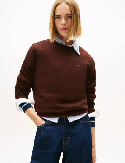 Tommy Jeans Tjw Reg S Flag Crew - Brown - XS Tommy Jeans Tjw Reg S Flag Crew - Brown - XS