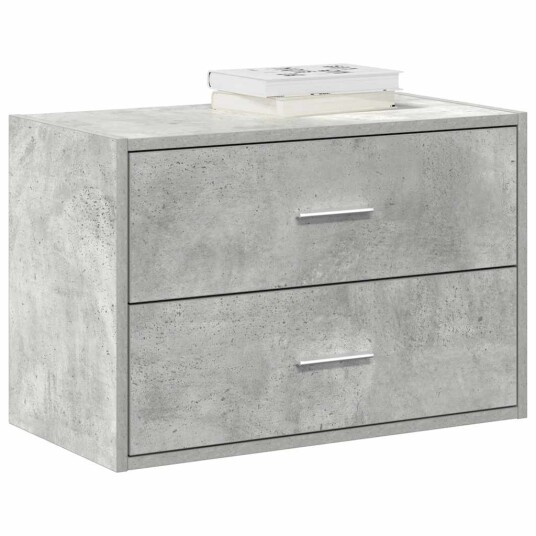  Skap med 2 skuffer betonggrå 60x31x40 cm konstruert tre 8721158577061